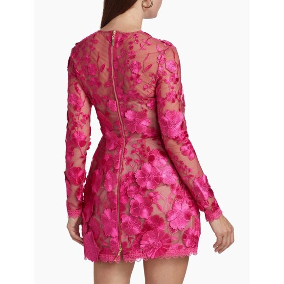 Bronx and Banco Maraya Long Sleeve Mini Dress in Fuchsia - Picture 5 of 11